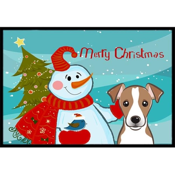 Carolines Treasures BB1880JMAT Snowman With Jack Russell Terrier Indoor & Outdoor Mat; 24 x 36 in. BB1880JMAT - main